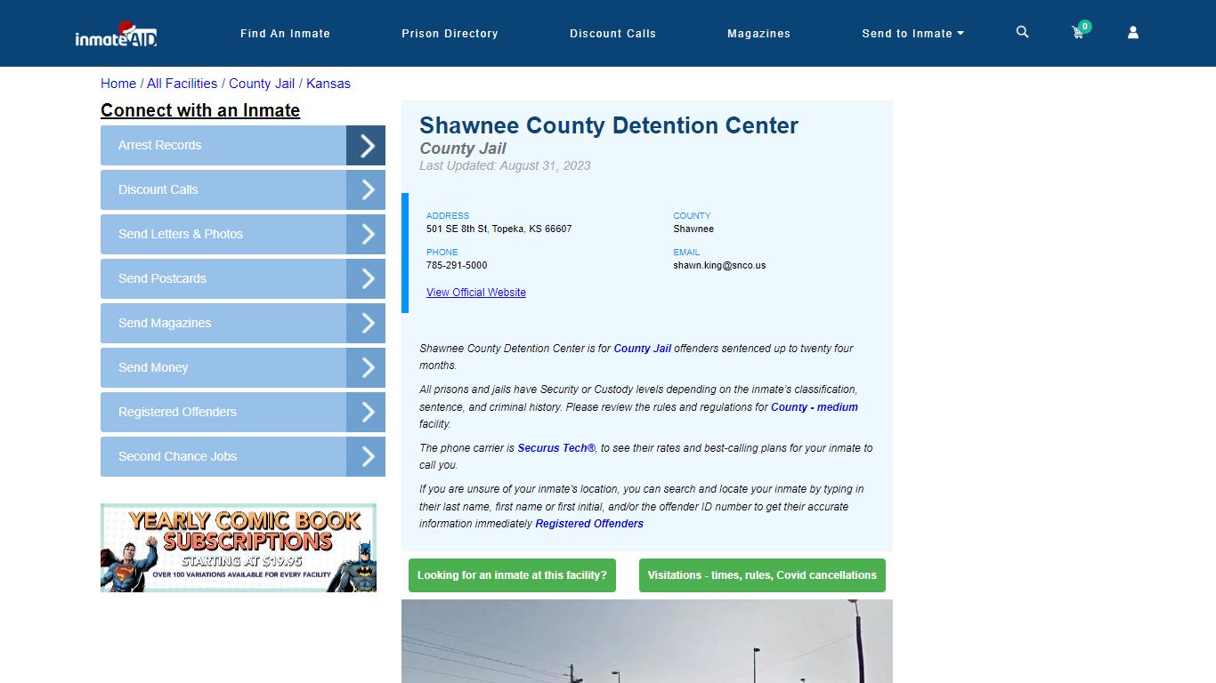 Shawnee County Detention Center - Inmate Locator - Topeka, KS