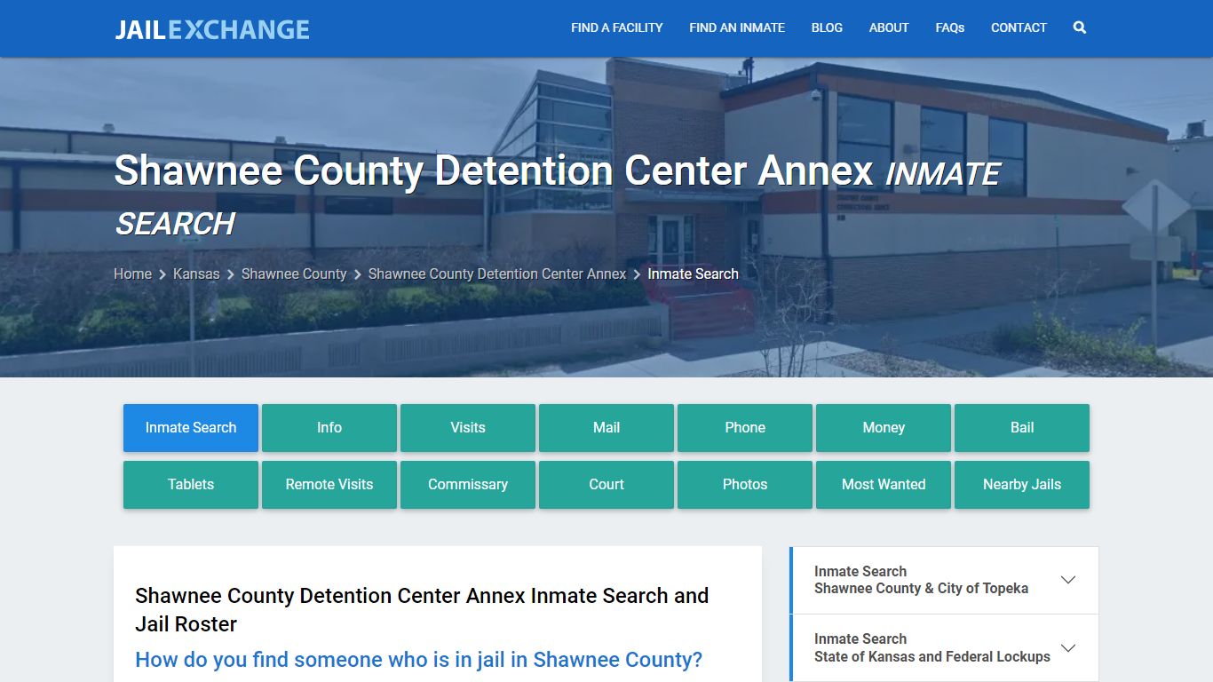 Shawnee County Detention Center Annex Inmate Search - Jail Exchange